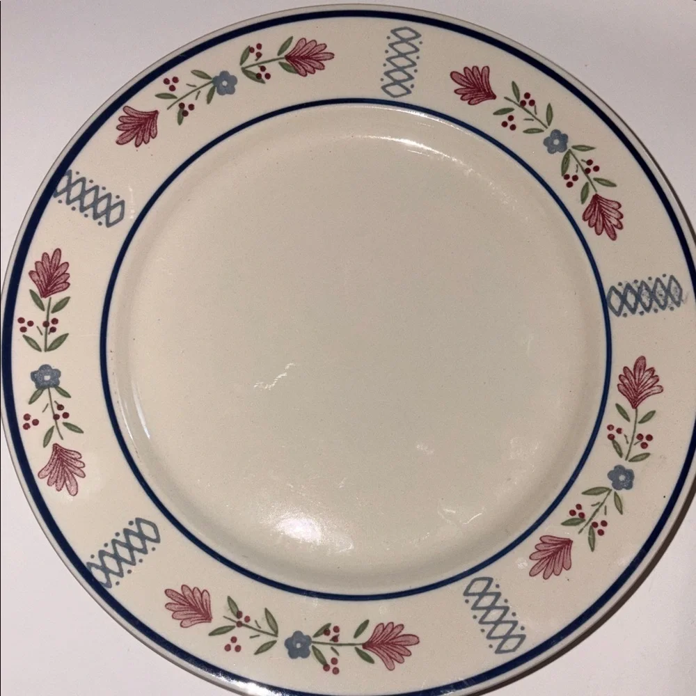Set of 4 1986 Country Granny Cottage Core Dinner Plates Deere Park Stoneware